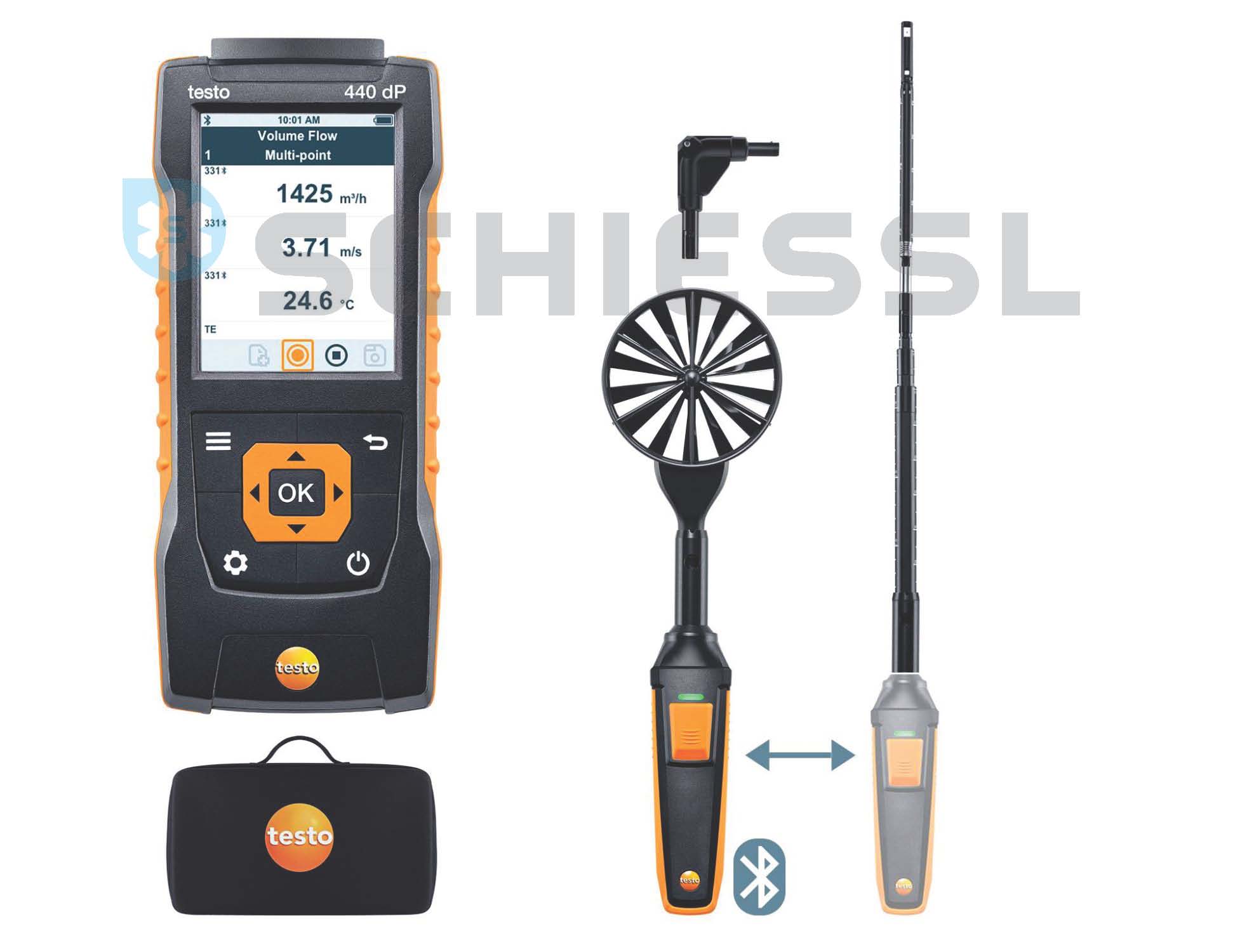více o produktu - Sada 1 kombinovaná Testo 440 Delta P, pro měření prodění s Bluetooth®, 0563 4409, Testo